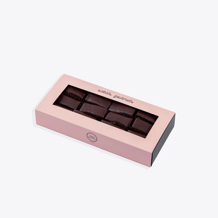 A rich Dark Chocolate Feuillantine, featuring a crunchy and velvety blend