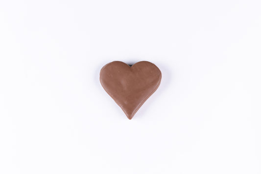 Chocolate heart on a white background