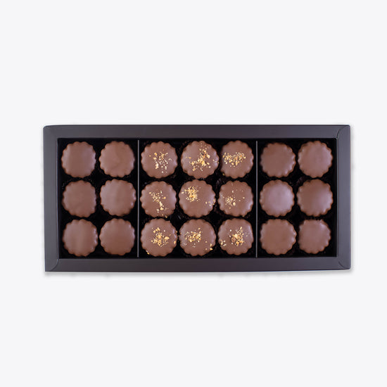 Luxurious large box of handcrafted milk and hazelnut Sablés, perfect for family celebrations