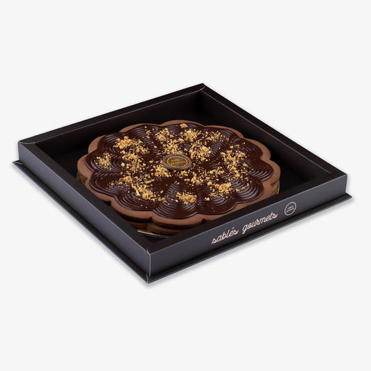 A premium hazelnut Sablé tart with a rich nutty flavor, perfect for dessert